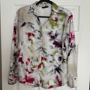 Zara Multicolor Floral Button Down Shirt